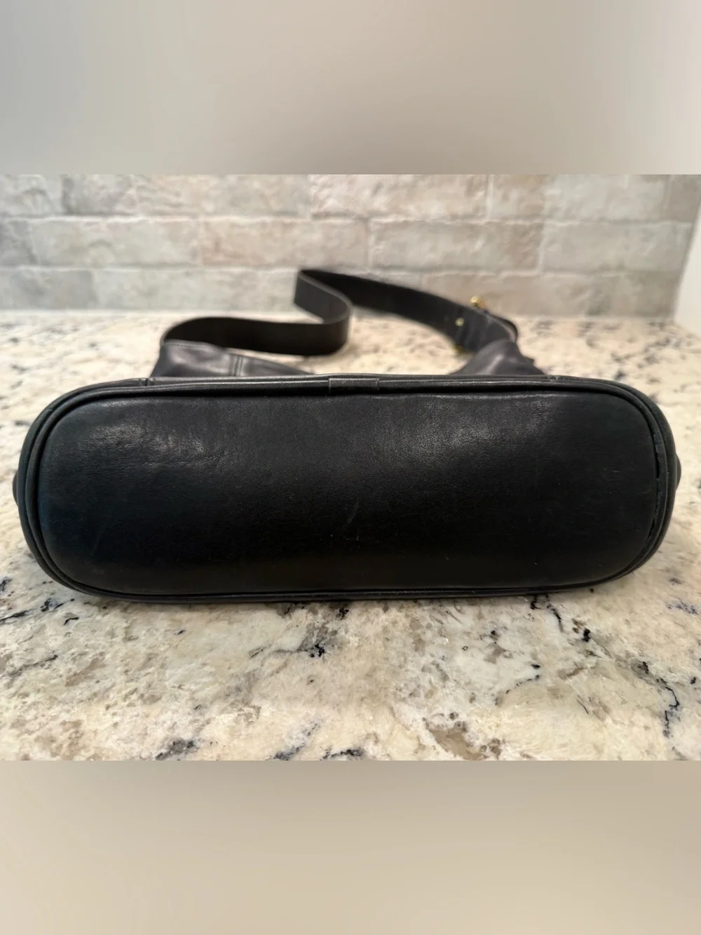 Coach EUC Vintage Made in USA Black Leather Companion Crossbody